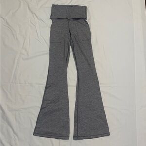 Aerie Gray High-Rise Fold Over Fleece Lined Leggings